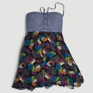 Hello Kitty  Girlhood Floral McBling Strapless Dress Small